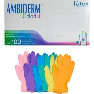 GUANTE COLORFULL MED. COLORES C/100